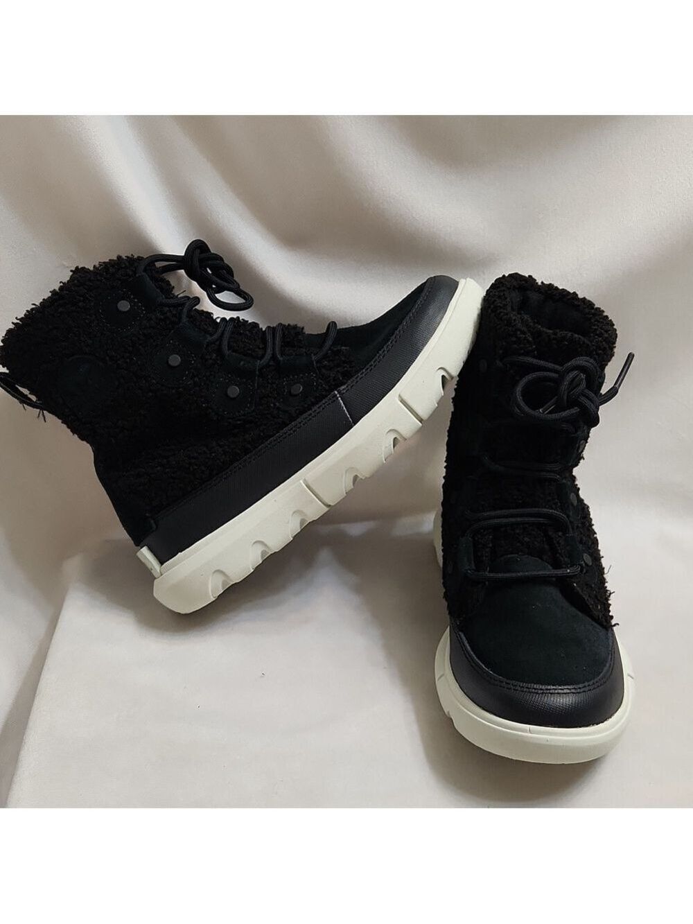 Sorel Explorer II Joan Cozy Winter Black Suede Boots (W Size 5)